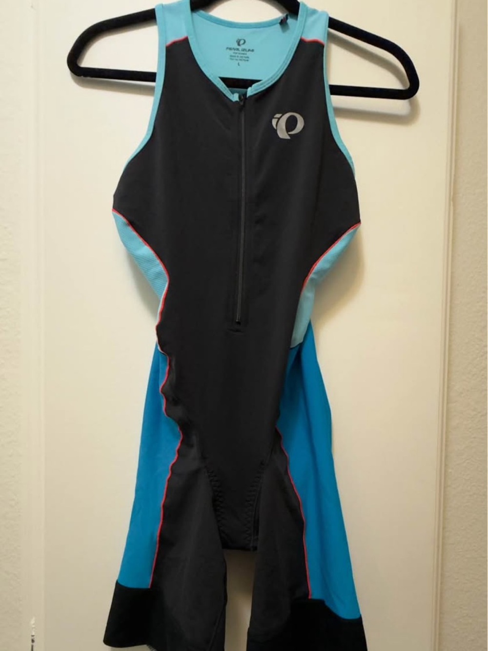 Pearl Izumi Black with Blue & Light Blue Womens One-Piece Athletic Tri Suit